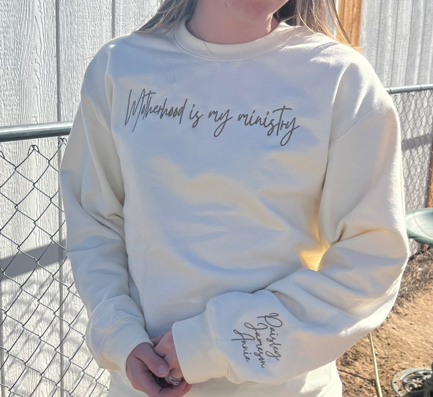 Motherhood is my Ministry Embroidered Sweatshirt