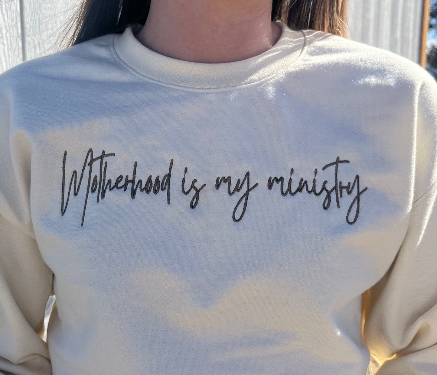Motherhood is my Ministry Embroidered Sweatshirt