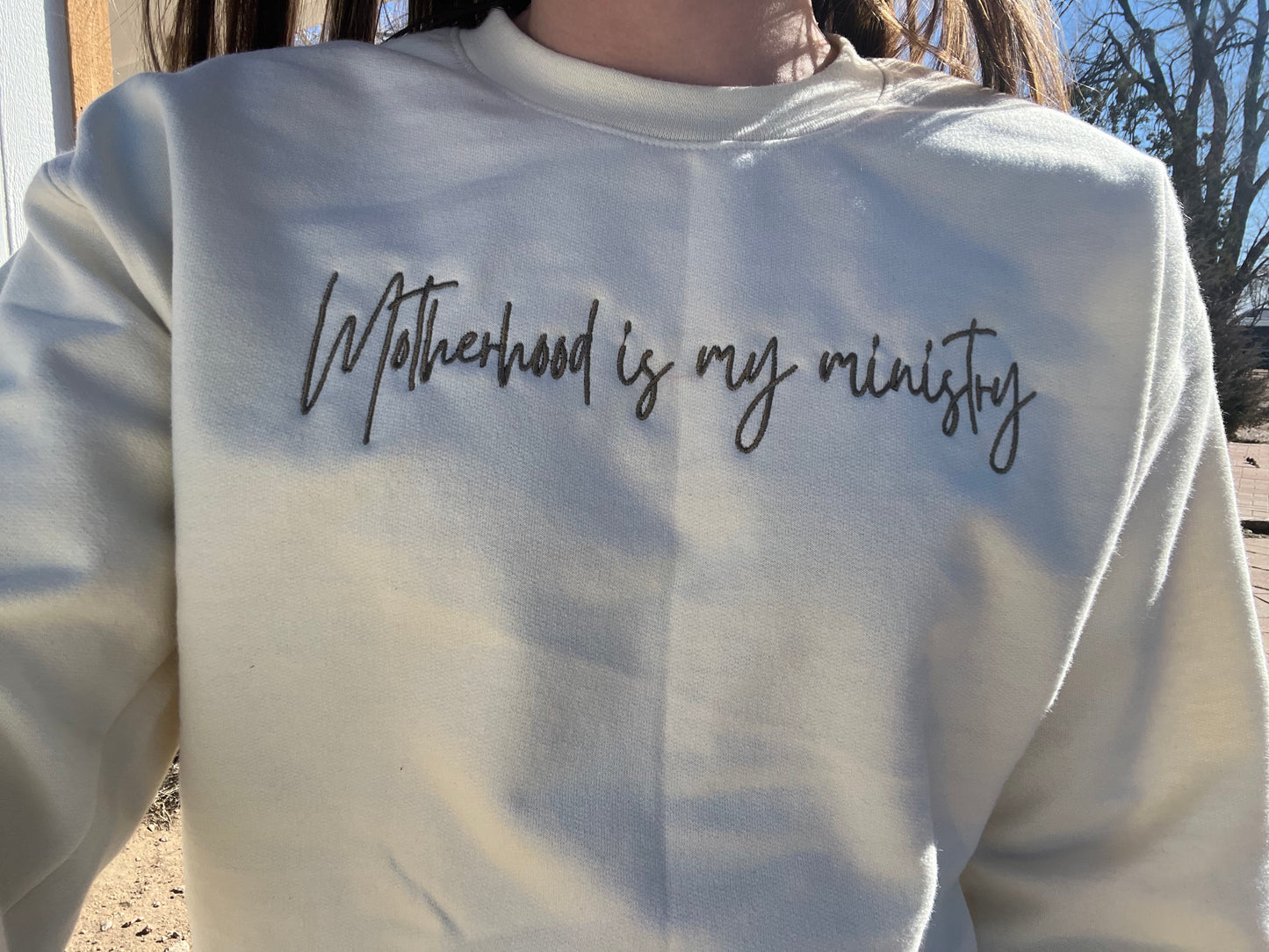 Motherhood is my Ministry Embroidered Sweatshirt