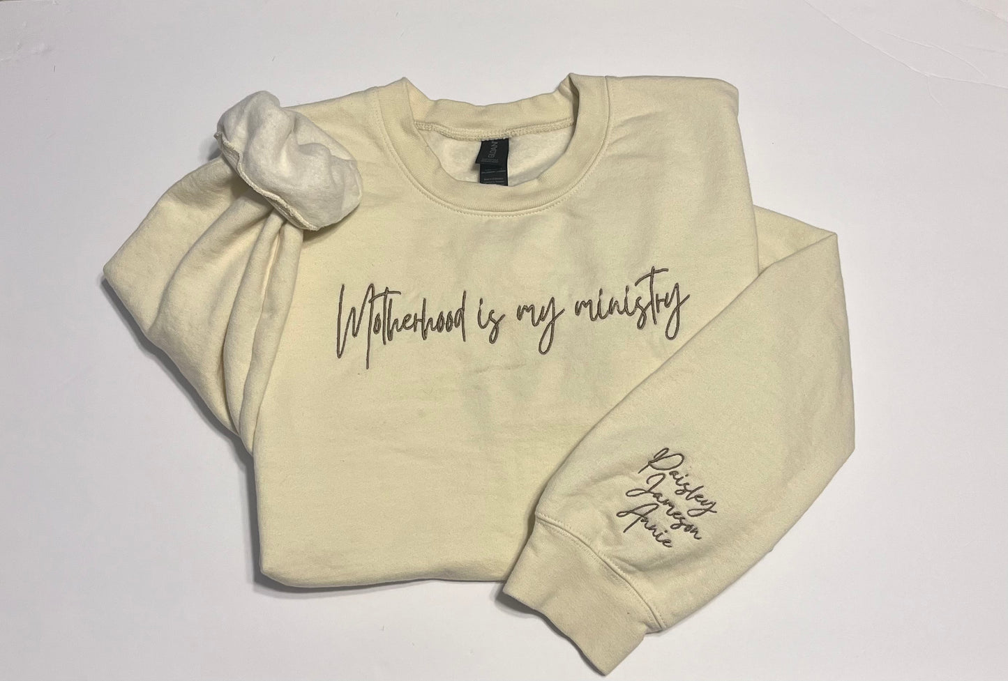 Motherhood is my Ministry Embroidered Sweatshirt