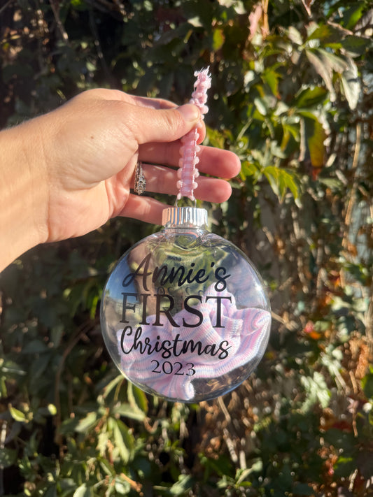 Baby's First Christmas Ornament: Keepsake Birth Stats Personalizable